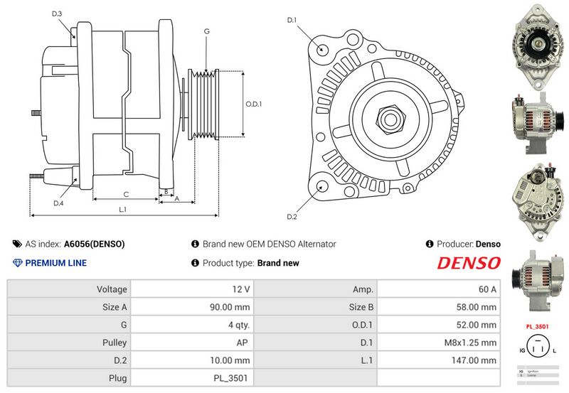 AS-PL A6056(DENSO) Alternator