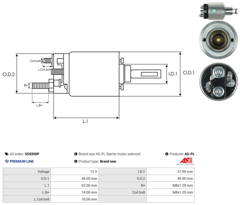 Magnetlülitus, starter, AS-PL SS9200P