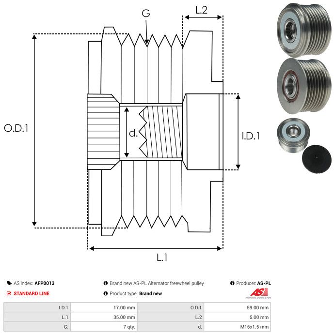 AS-PL AFP0013 Alternator Freewheel Clutch