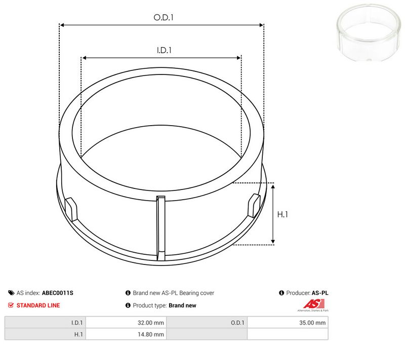AS-PL ABEC0011S Protective Cap, alternator