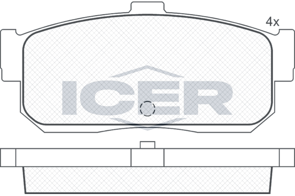 Комплект гальмівних накладок, дискове гальмо, Icer 140876