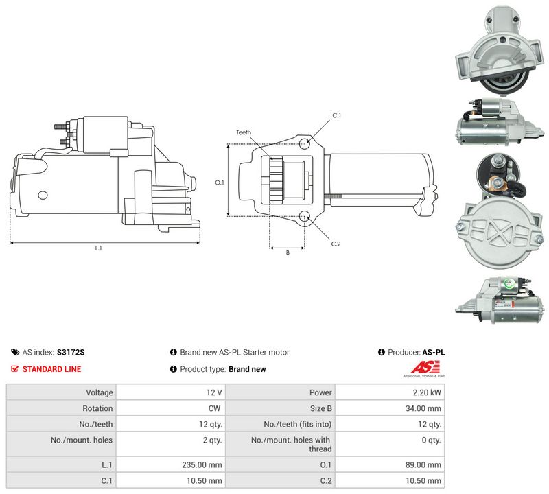 Starter, AS-PL S3172S