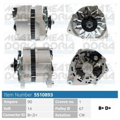 MEAT & DORIA Dynamo / Alternator 5510893