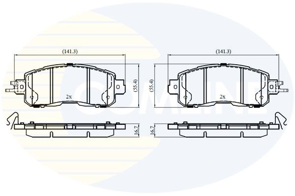 комплект спирачно феродо, дискови спирачки COMLINE