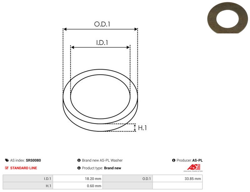 AS-PL SRS0080 Repair Set, alternator