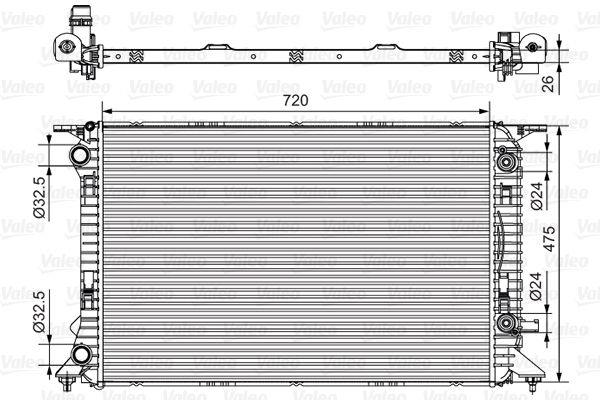 Радіатор, система охолодження двигуна, AUDI A 4 /S 4 (B8) (07-), Valeo 735472