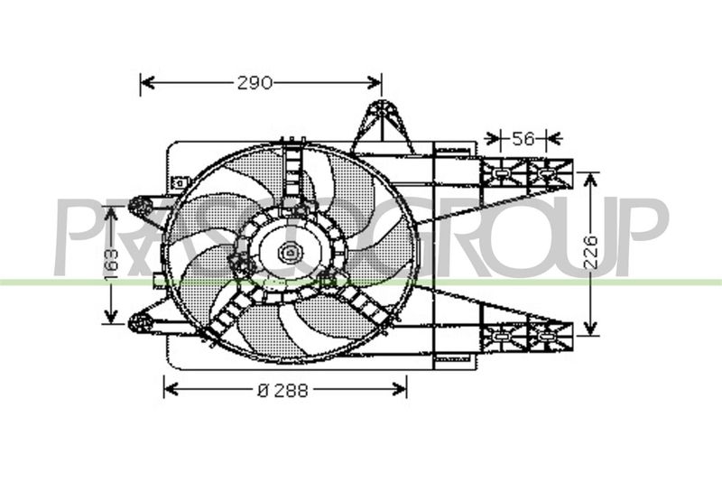 PRASCO ventilátor, motorhűtés FT132F001