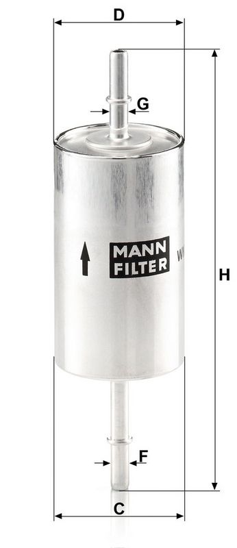 Kütusefilter, MANN-FILTER WK 614, 46