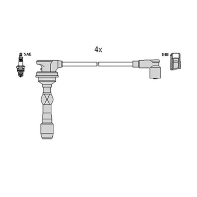 HITACHI 134118 Провода зажигания Hyundai i10/i20 1.2 08-15/Kia Rio III 1.25 CVVT 11-17 (к-кт) (HÜCO)