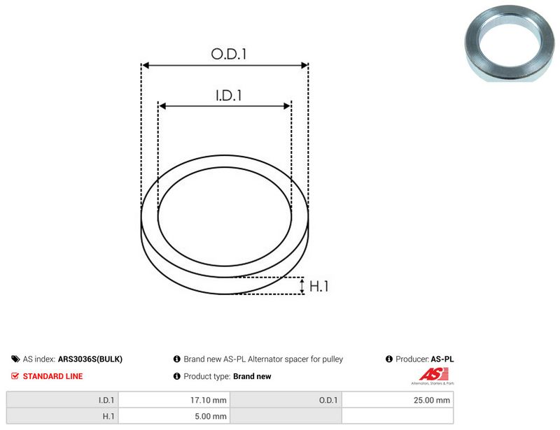 AS-PL ARS3036S(BULK) Repair Set, alternator