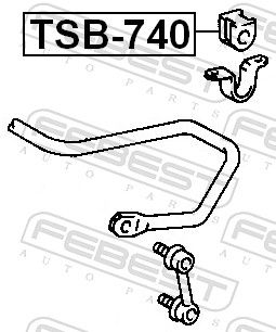FEBEST TSB-740 Mounting, stabiliser bar