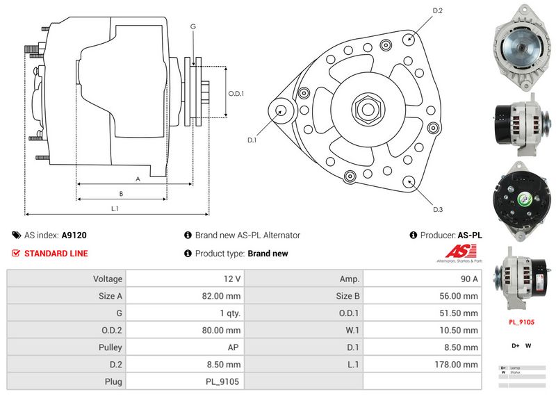 AS-PL A9120 Alternator