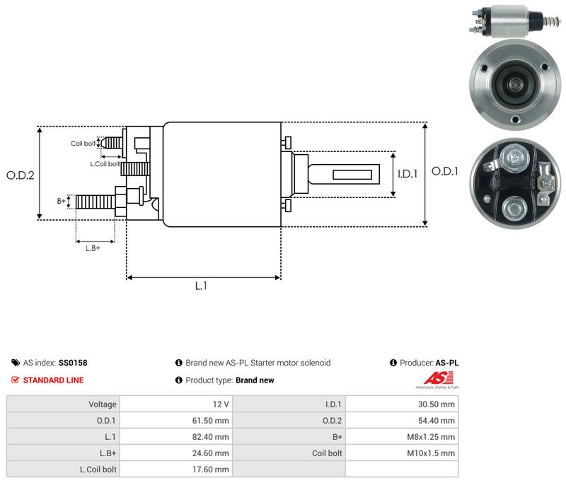 Magnetlülitus, starter, AS-PL SS0158