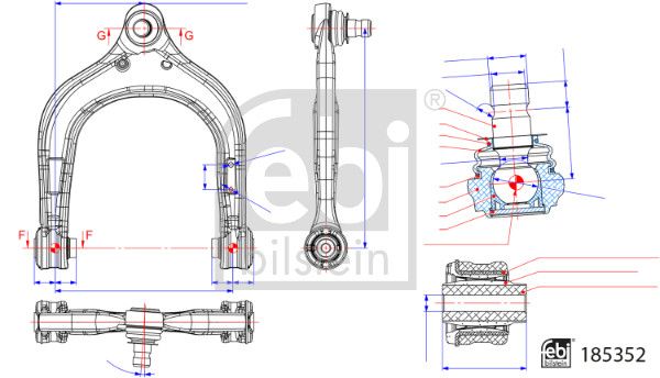FEBI BMW Важіль передн. лів. верхній Х5G05, X6G06 FEBI BILSTEIN 185352