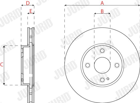 Гальмівний диск, Jurid 563324JC