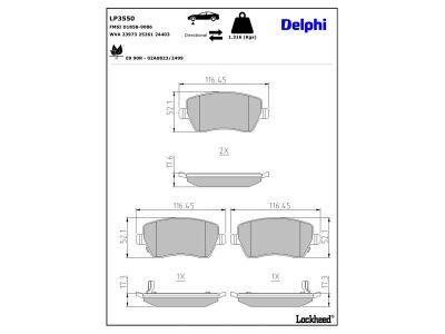 DELPHI LP3550 Brake Pad Set, disc brake