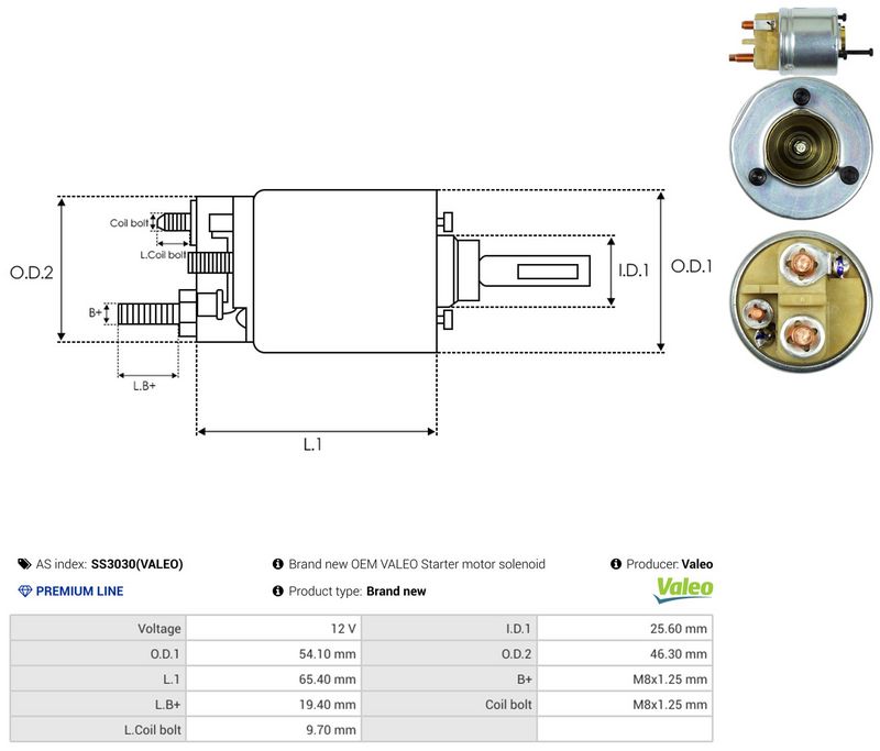 AS-PL SS3030(VALEO) Solenoid Switch, starter