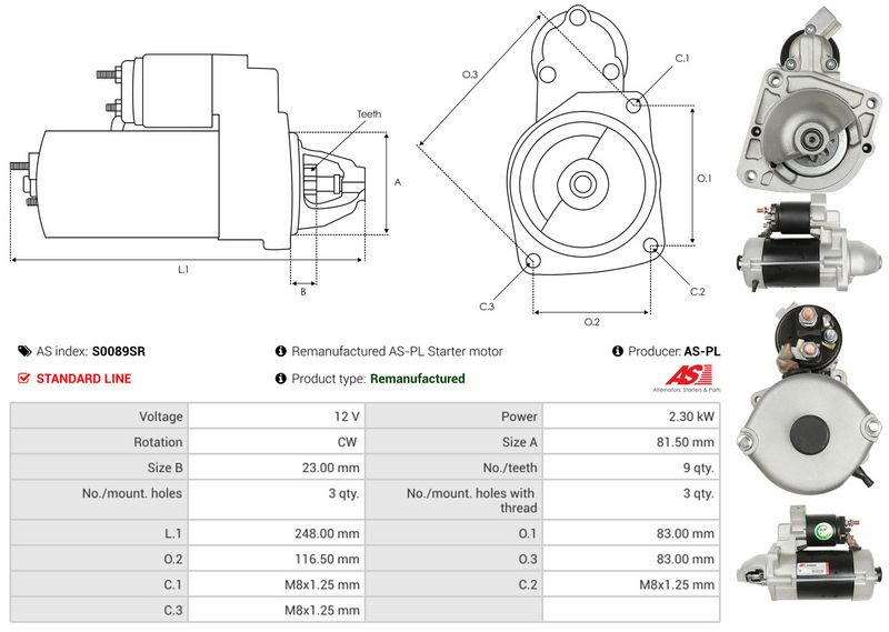 AS-PL S0089SR Starter