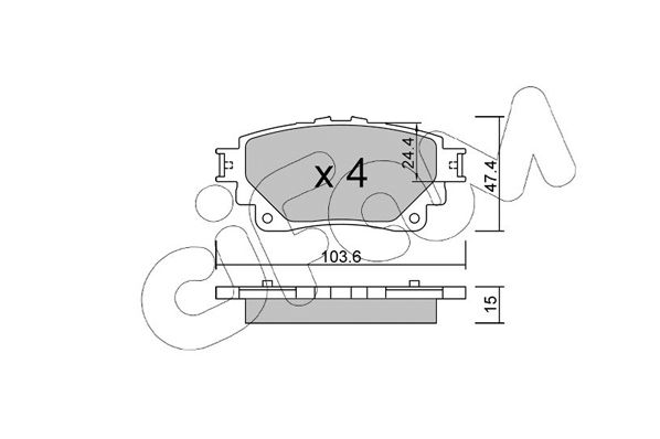 Комплект гальмівних накладок, дискове гальмо, Cifam 822-1290-0