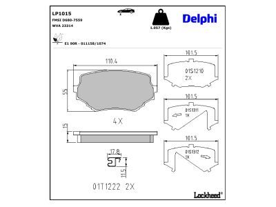 DELPHI LP1015 Brake Pad Set, disc brake