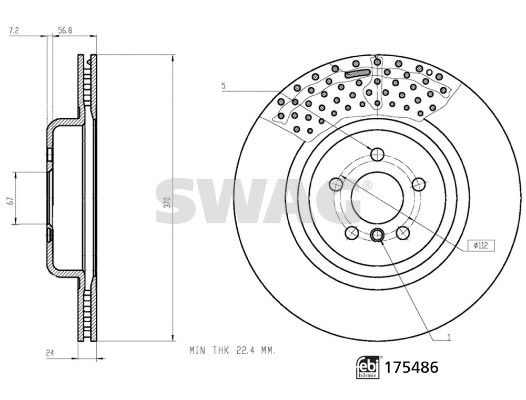 SWAG 33 10 5258 Brake Disc