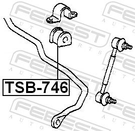 FEBEST TSB-746 Mounting, stabiliser bar