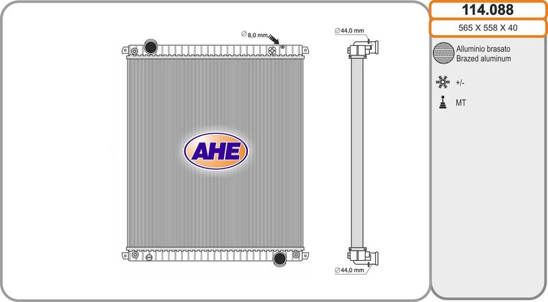 AHE 114.088 - Radiator, engine cooling