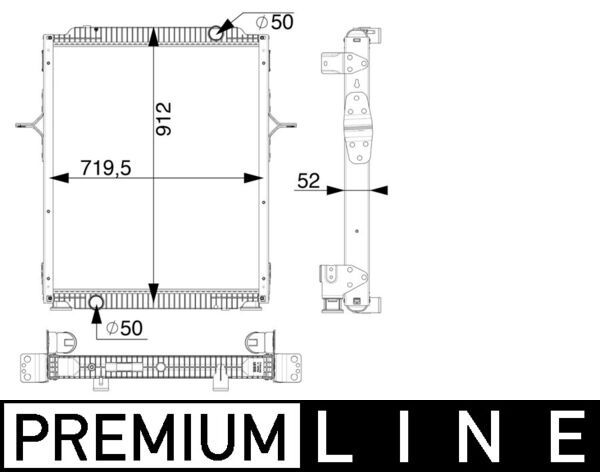 chladič vodní RVI/VOLVO Euro 6, s rámem CR166000P