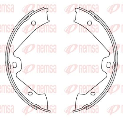 Комплект гальмівних колодок, стоянкове гальмо, Remsa 467500