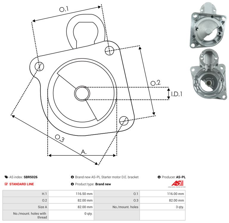 AS-PL SBR5026 Starter Lid, carburettor