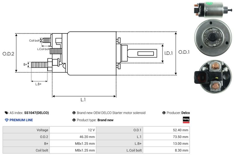 AS-PL SS1047(DELCO) Solenoid Switch, starter