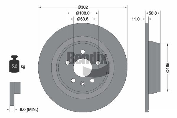 BENDIX Braking féktárcsa BDS1080