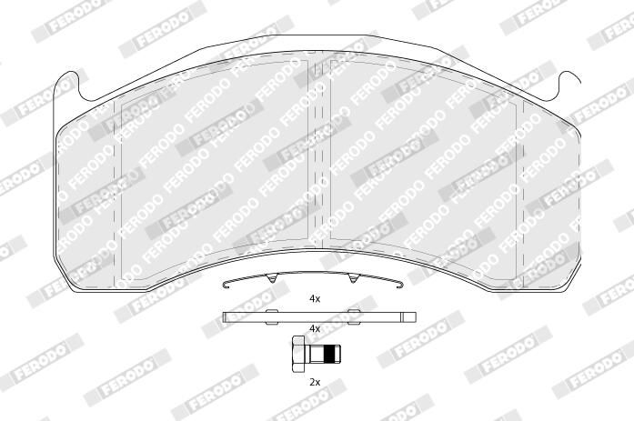 Sada brzdových destiček, kotoučová brzda FCV1387B