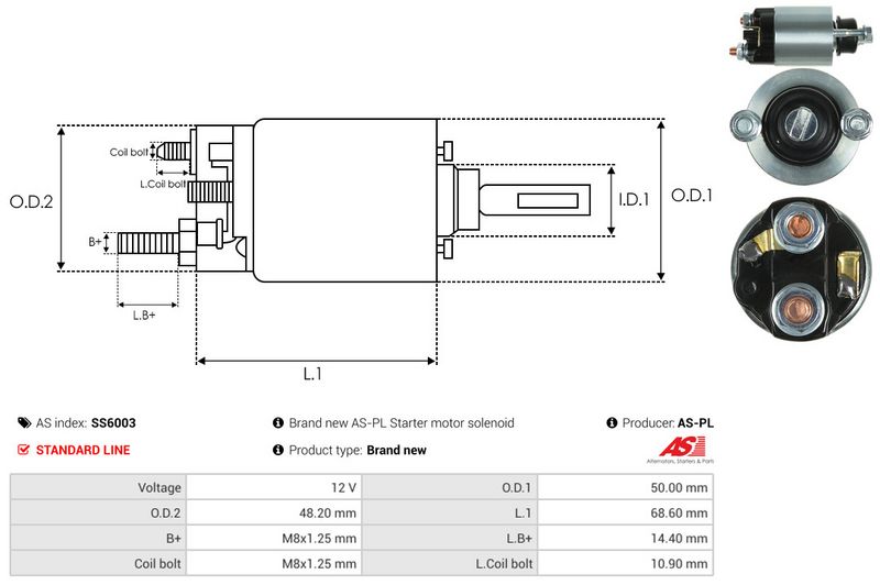 Magnetlülitus, starter, AS-PL SS6003