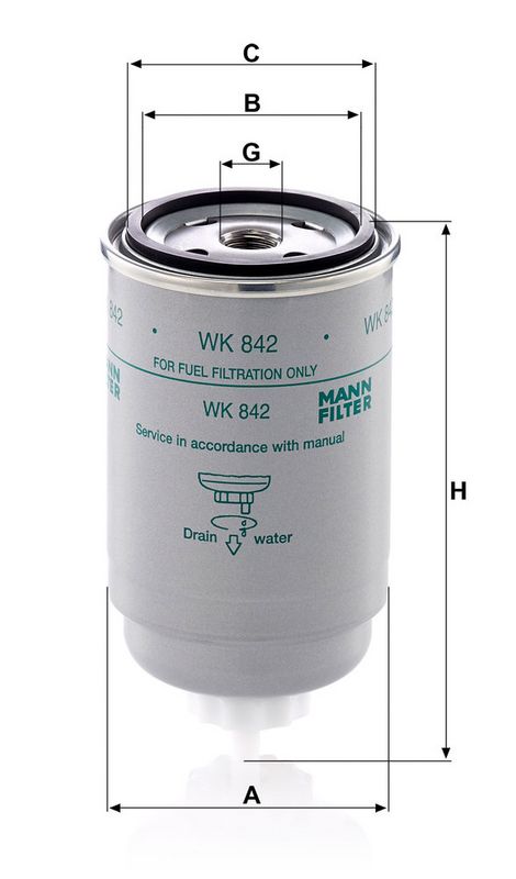 Kütusefilter, MANN-FILTER WK 842