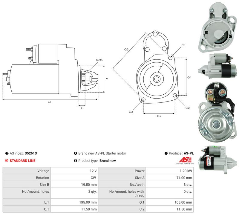 Starter, AS-PL S5261S