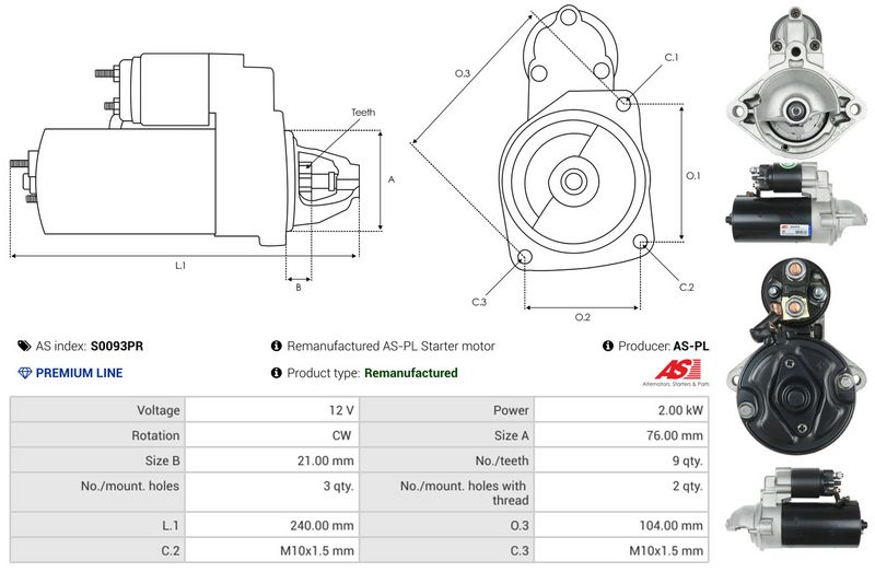 AS-PL S0093PR Starter