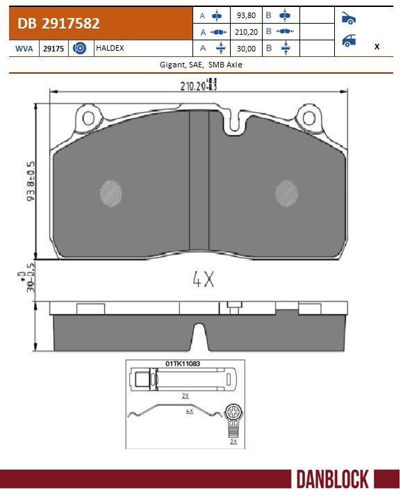 DANBLOCK Remblokkenset, schijfrem