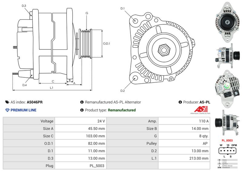 AS-PL A5046PR Alternator