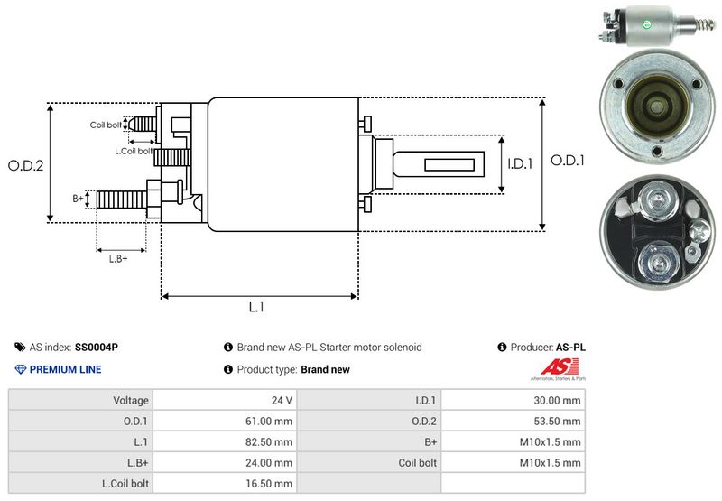 AS-PL SS0004P Solenoid Switch, starter