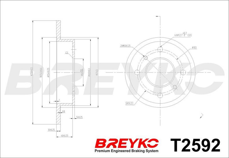 DAVID VASCO T2592 Brake Disc