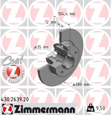 Гальмівний диск, Zimmermann 430.2639.00