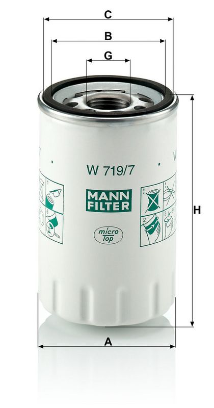 Filtru ulei W 719/7 MANN-FILTER