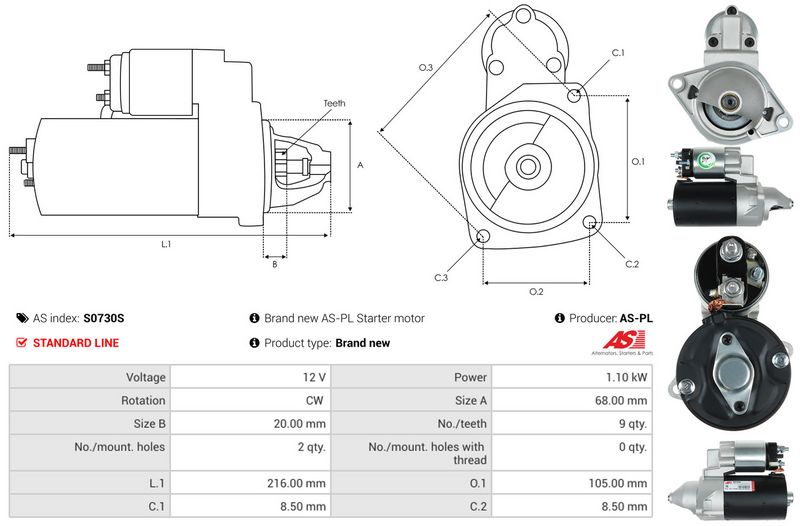 AS-PL S0730S Starter