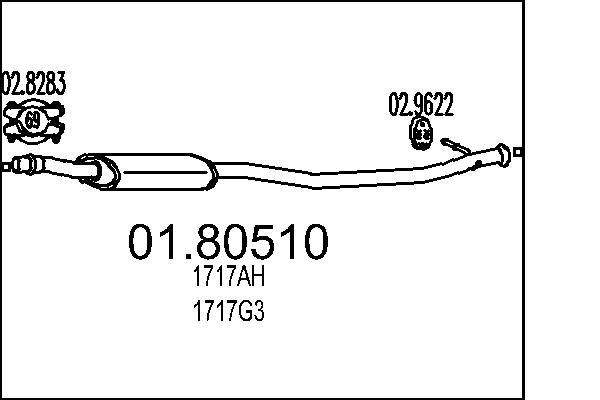 Проміжний глушник, Mts 01.80510