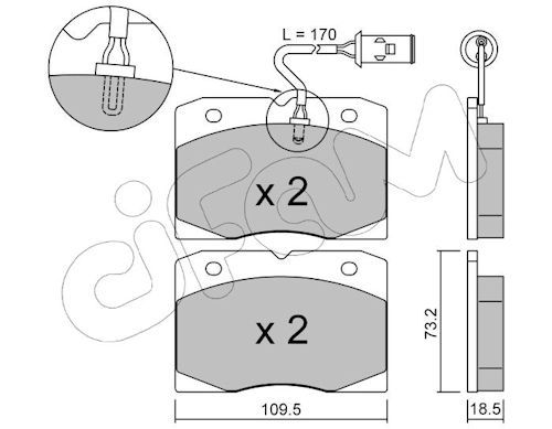 CIFAM 822-051-2 Brake Pad Set, disc brake