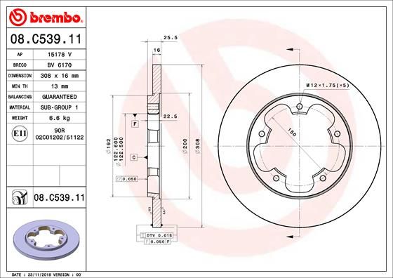 Диск тормозной (задний) BREMBO