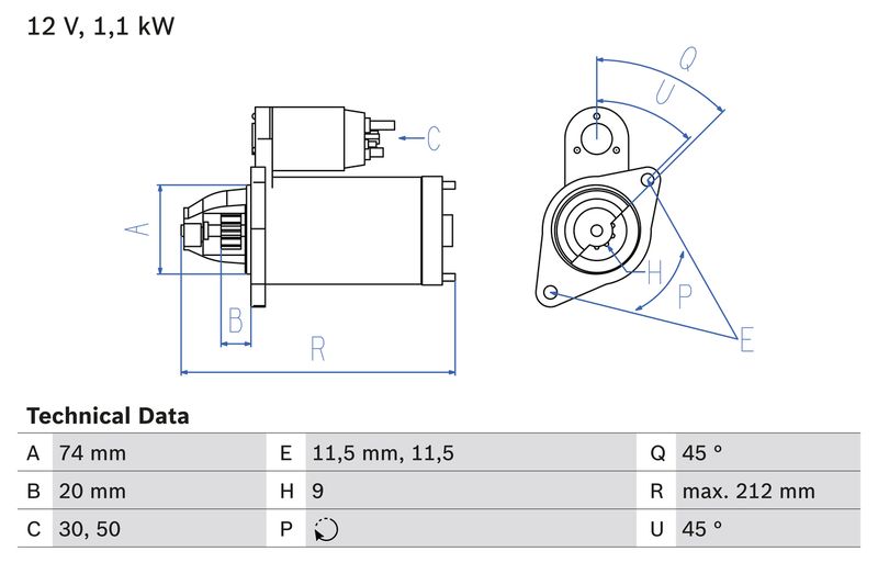 BOSCH önindító 0 986 022 480