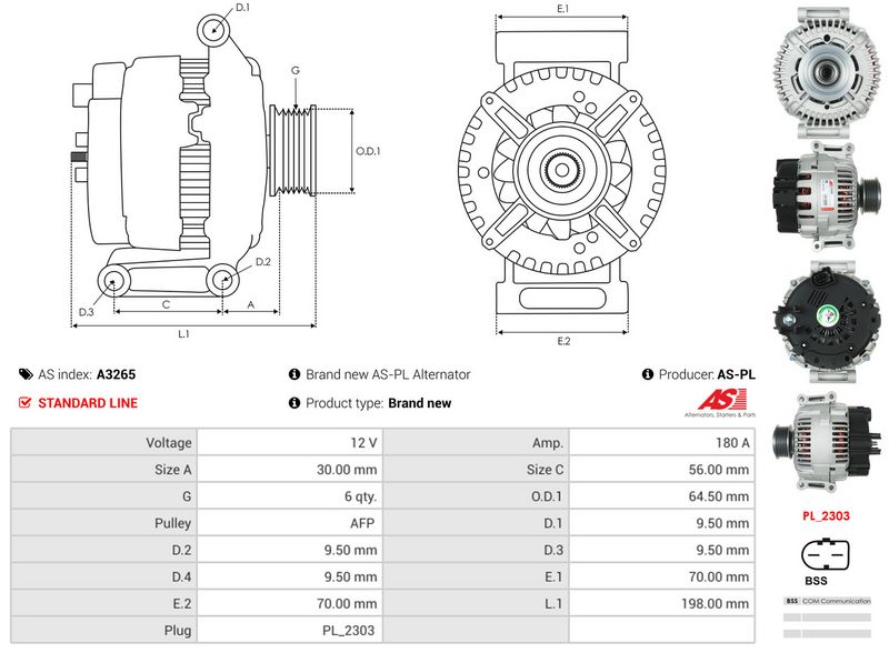 AS-PL A3265 Alternator
