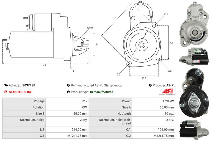 AS-PL S0374SR Starter